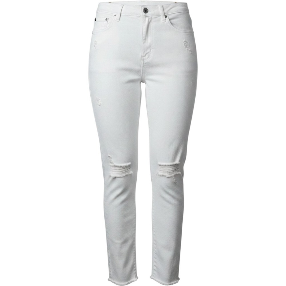 7 For All Mankind High Waist Josefina White Distressed Boyfriend Jeans Size‎ 30